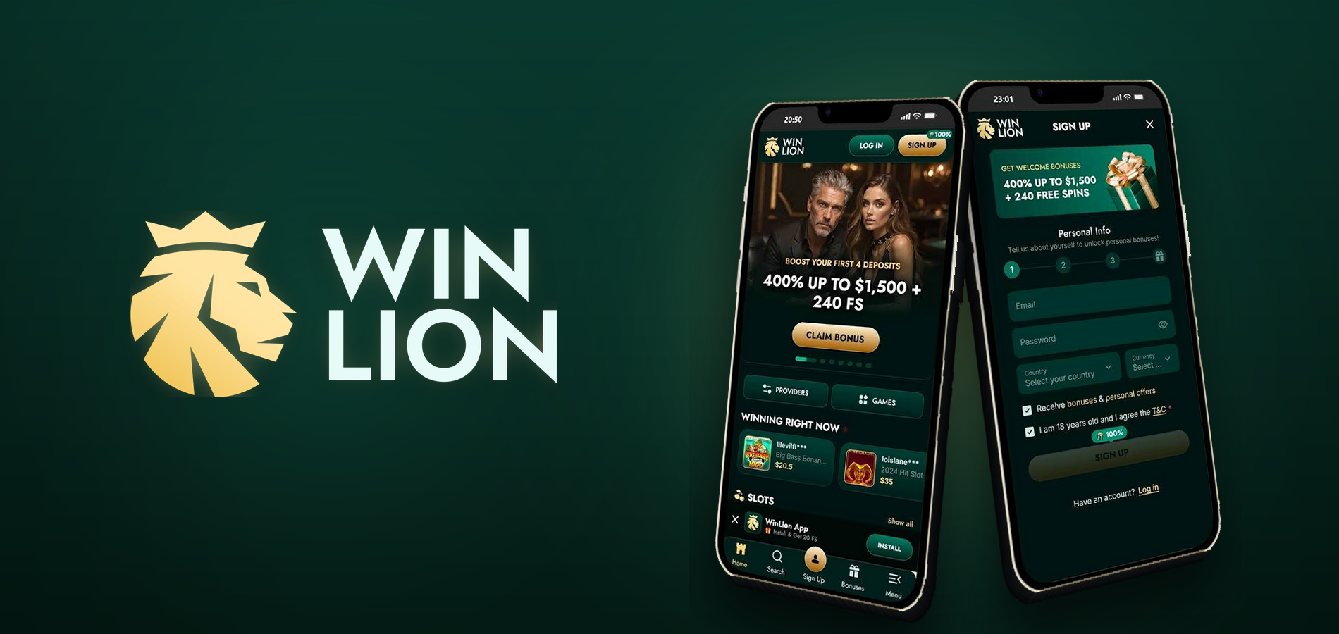 WinLion Casino App Screenshot